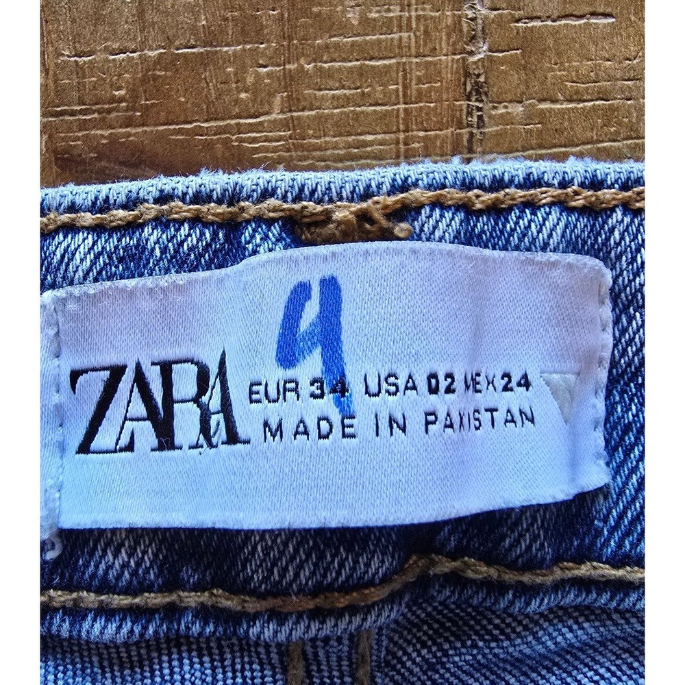 Zara straight leg frayed jeans women's size 2 - Picture 10 of 10